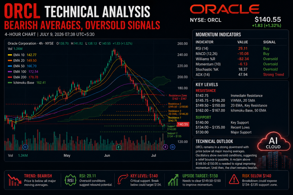 Can ORCL Stock Rebound From $140 as Oracle's AI Cloud Backlog Tests Bearish Chart?