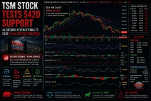 TSM Stock Tests $420 Support as Record Revenue Fails to Ease AI Valuation Concerns