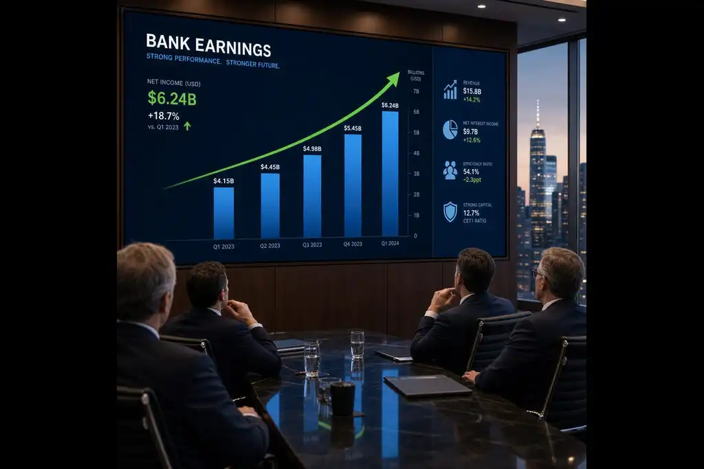 Bank stocks rose for the most part on Tuesday after strong quarterly earnings.
