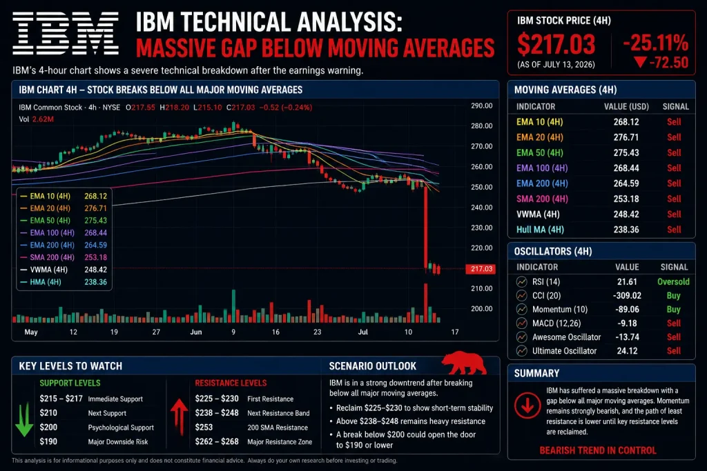 IBM Stock Crashes 25% as Q2 Warning Breaks Support and Raises AI Software Fears