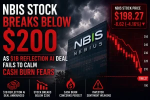 NBIS Stock Breaks Below $200 as $1B Reflection AI Deal Fails to Calm Cash Burn Fears