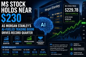 MS Stock Holds Near $230 as Morgan Stanley’s AI-Fueled Trading Boom Drives Record Quarter
