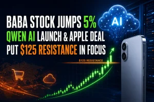 BABA Stock Jumps 5% as Alibaba's Qwen AI Launch and Apple Deal Put $125 Resistance in Focus