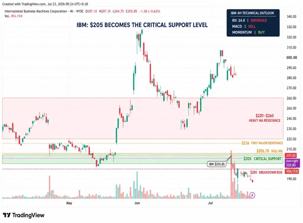 IBM Stock Slides 2.2% After Revenue Outlook Cut as AI Spending Shifts Away From Mainframes