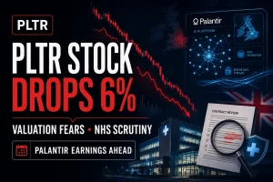 PLTR Stock Drops 6% as Valuation Fears, NHS Scrutiny Build Before Palantir Earnings