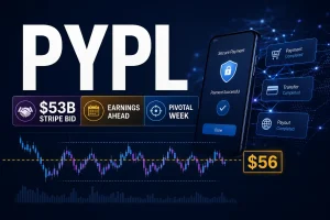 PYPL Stock Holds Near $56 as Stripe’s $53 Billion Bid and PayPal Earnings Set Up a Pivotal Week