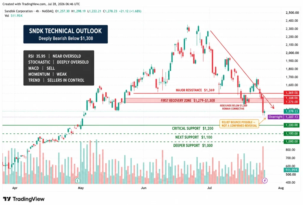 SNDK Stock Crashes 11% as CXMT IPO Revives China NAND Competition and Margin Fears