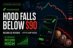 HOOD Stock Falls Below $90 Despite Robinhood's Record Q2 Revenue as Crypto Slump Weighs
